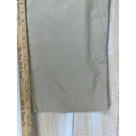 LAUREN RALPH LAUREN Size 8 Khaki Wide Leg Cotton Cropped Capris Pants W/Pockets - Picture 7 of 11